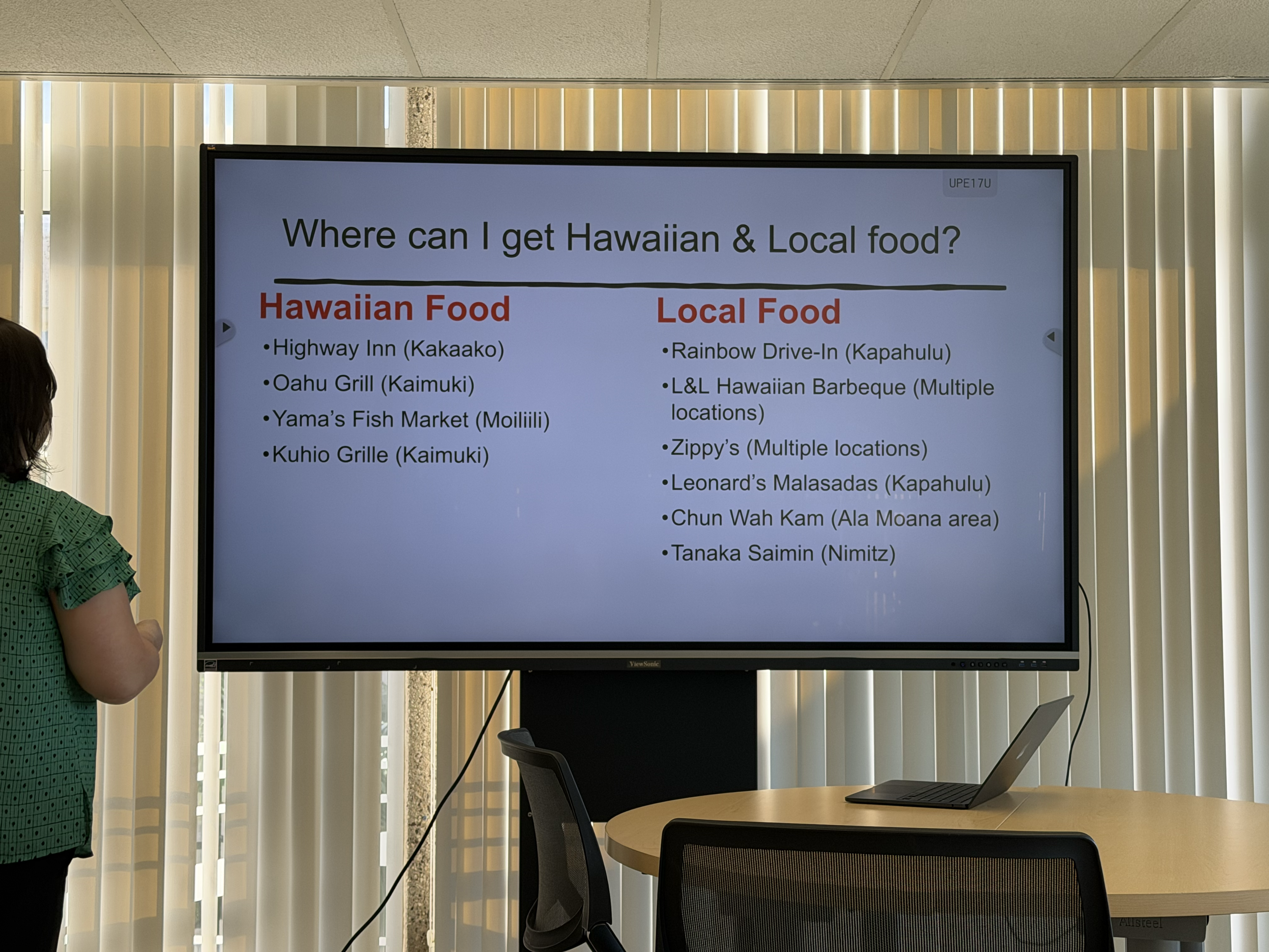簡報：Where can I get Hawaiian & local food